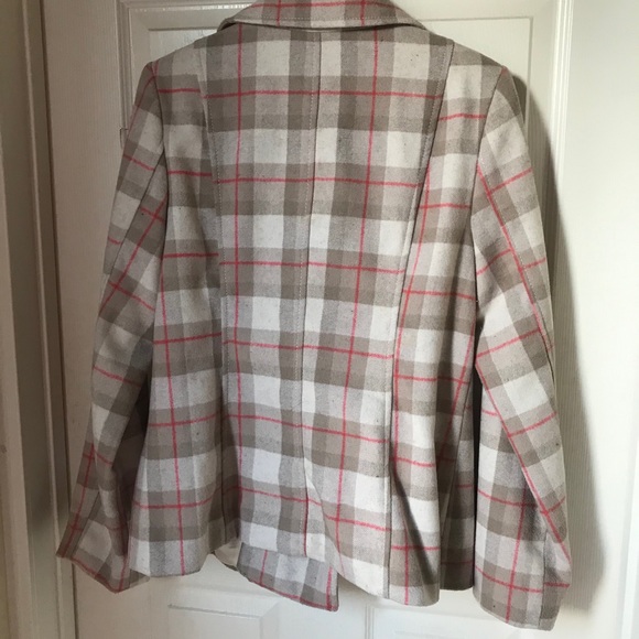 Old navy peacoat,wool blend peacoat,plaid pea coat - Picture 4 of 6